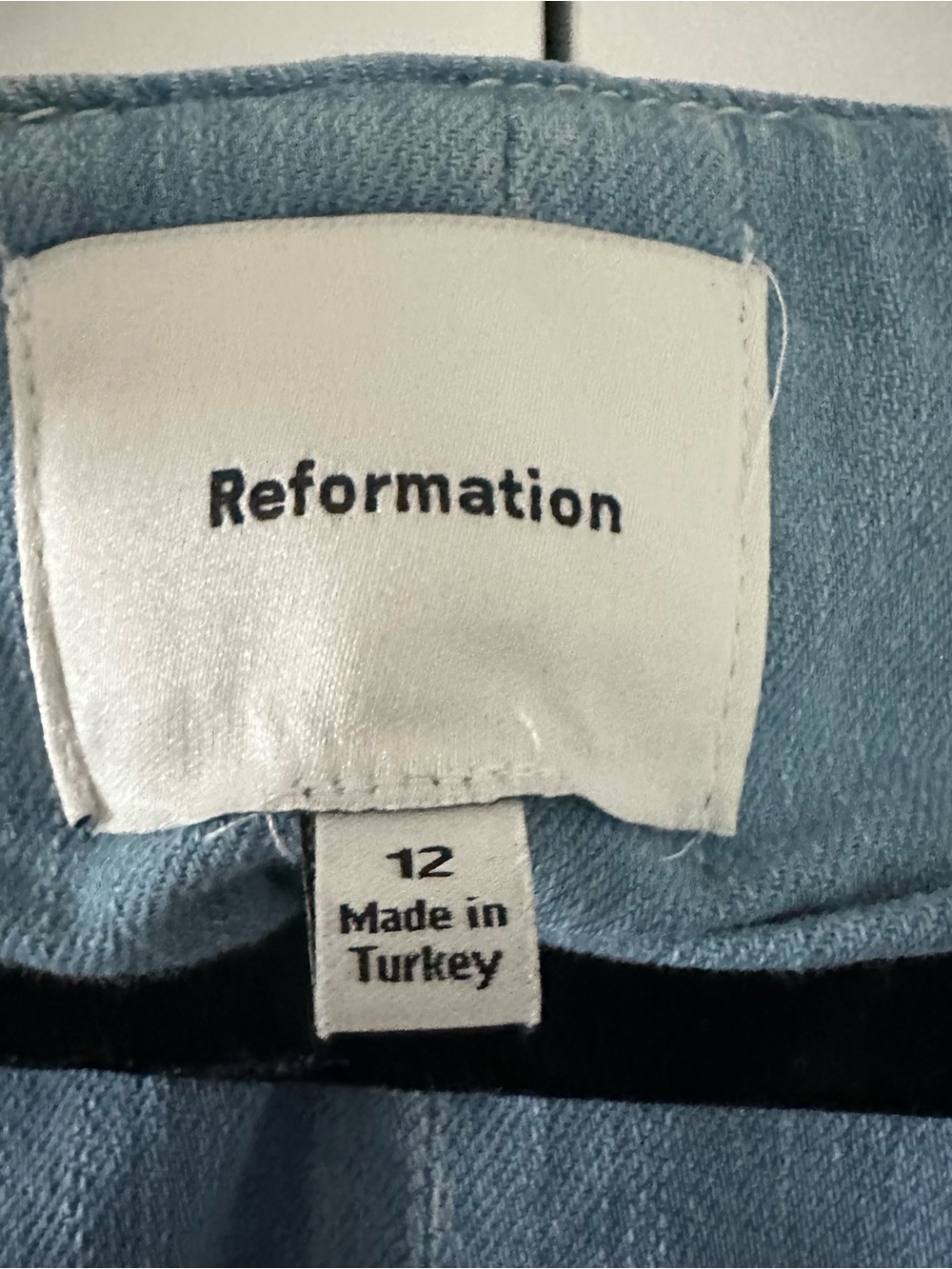 Reformation Light Blue Denim V-Neck Button-Front Midi Dress - Picture 6 of 9
